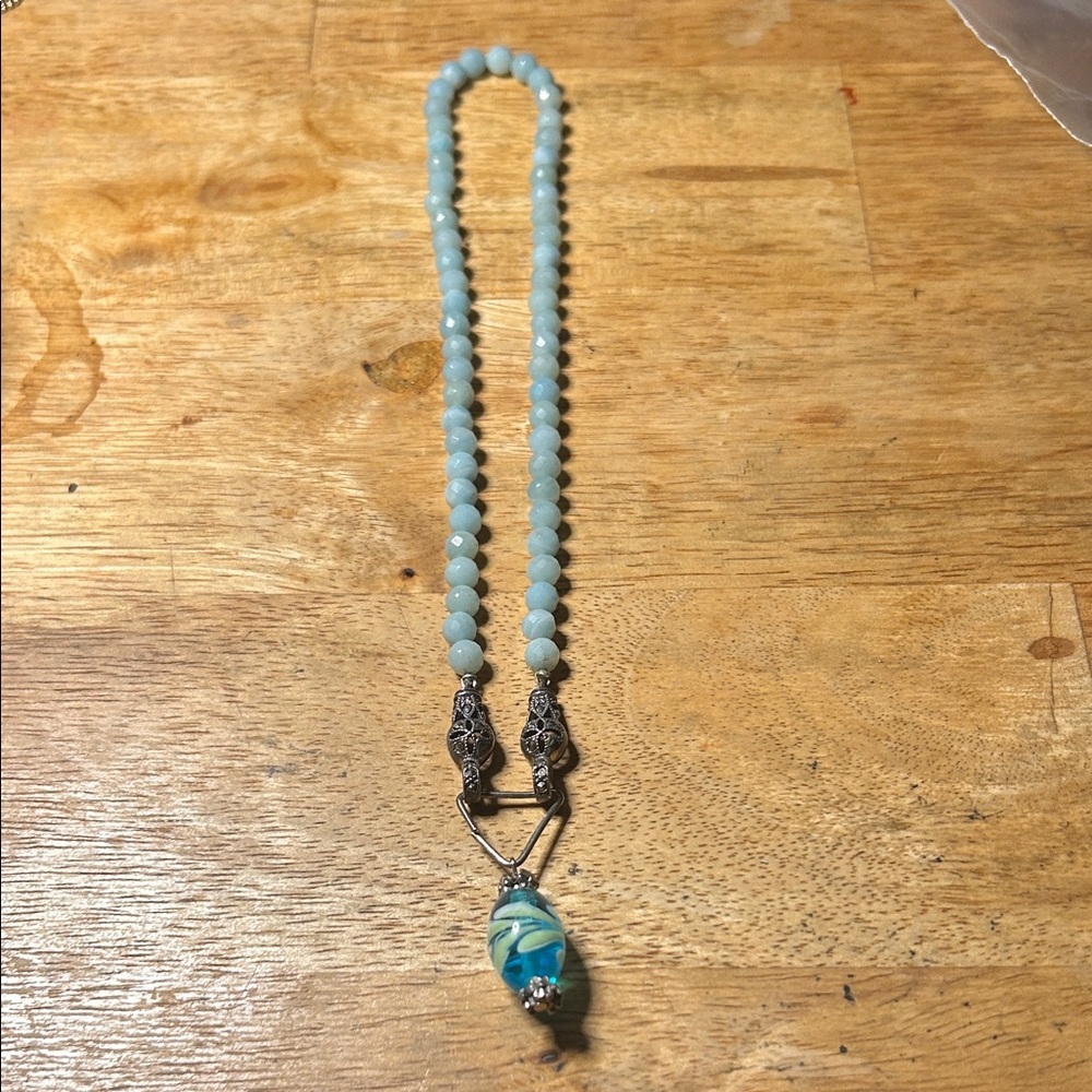 Elegant Blue Beaded Necklace